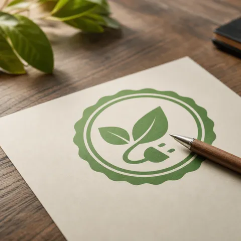 Illustration zum Abschnitt „Zwei Namen, die du beim Ökostrom-Tarif kennen solltest“ im Ratgeber „ok-power & Grüner Strom Label: Ökostrom-Siegel im Check“: Nahaufnahme eines Gütesiegel-Dokuments mit Stift.