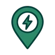 Symbol eines Standort-Pins mit Blitz für Strompreise nach Region.